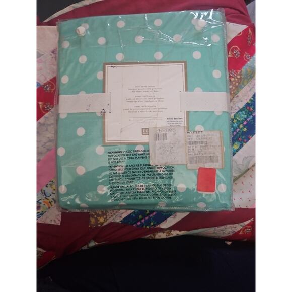 POTTERY BARN PB TEEN DOTTIE BLACKOUT DRAPE 52" X 84" Pool Green Panel Curtain - Picture 2 of 2